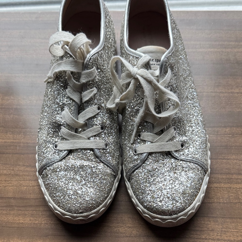 Kate Spade Glittery Silver Sneakers